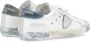 Philippe Model Witte Leren Sneaker met Gebruikte Effectdetails White Dames - Thumbnail 4