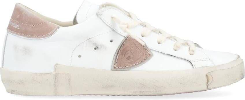 Philippe Model Paris X Leren Sneakers met Roze Details White Dames