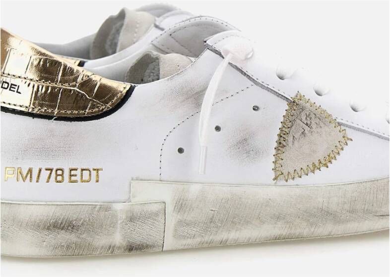 Philippe Model Wit en Goud Prld Vc01 Sneakers Wit Dames