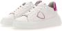 Philippe Model Logo Leren Sneakers Witte Leren Temple Sneakers met Metallic Details White Dames - Thumbnail 10