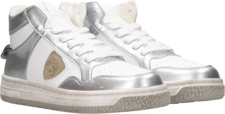 Philippe Model Lyon Zilveren Sneakers Wit Dames