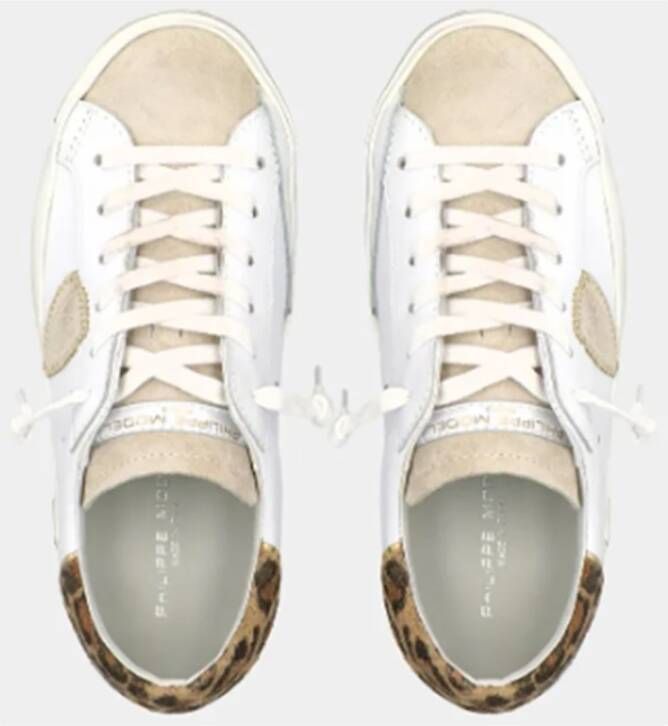 Philippe Model Dierenprint lage sneaker Wit Dames