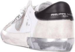 Philippe Model Witte leren sneakers voor dames met suède details Wit Dames