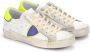 Philippe Model Paris X Leren Sneakers in Wit Paars en Geel White Dames - Thumbnail 4