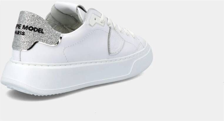 Philippe Model Witte Zilveren Sneakers Wit Dames