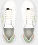 Philippe Model Witte Leren Sneakers met Blauwe Hak en Fluorescerende Gele Details White Heren - Thumbnail 5