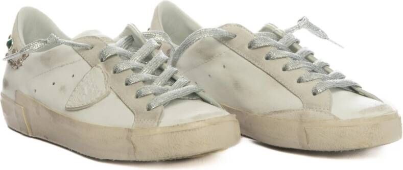 Philippe Model Hoogwaardige lage sneakers in wit grijs Wit Dames