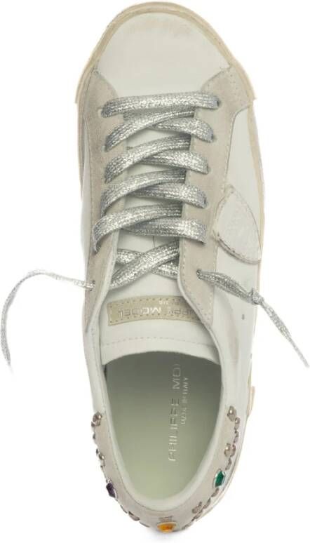Philippe Model Hoogwaardige lage sneakers in wit grijs Wit Dames