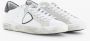 Philippe Model Witte Leren Sneakers met Contrasterende Hiel White Heren - Thumbnail 6