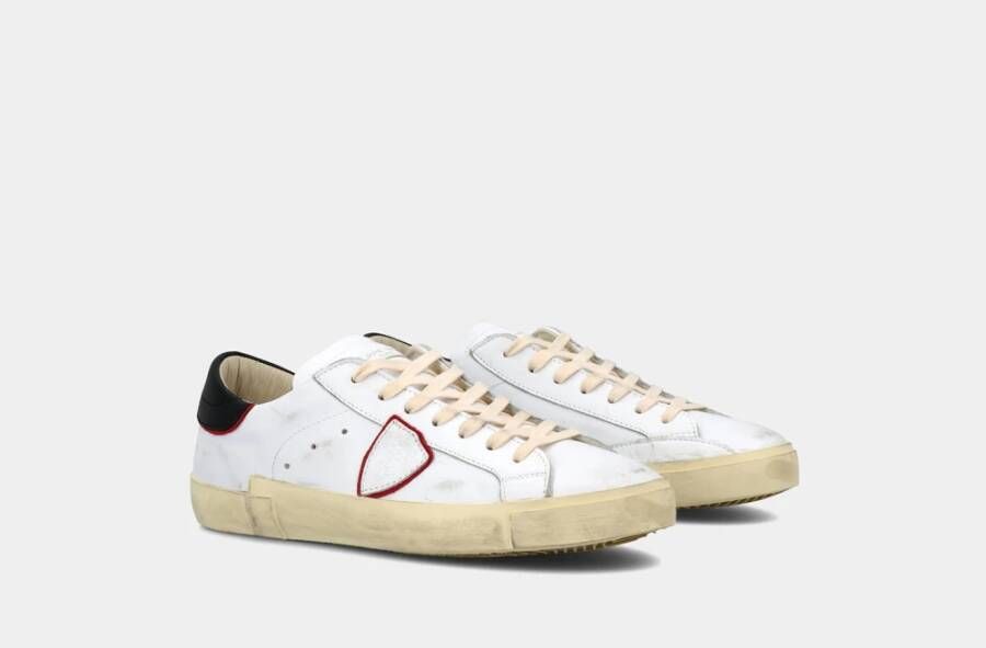 Philippe Model Vintage Leren Sneakers Wit Heren