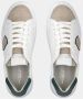 Philippe Model West Wit Groene Sneaker Temple Low White Heren - Thumbnail 4