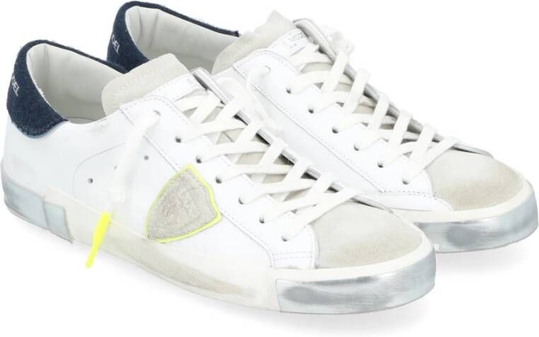 Philippe Model Paris X Leren Sneakers met Gele Details Wit Heren