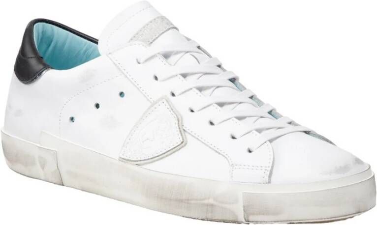 Philippe Model Leren Sneakers met Tonal Logo Patch Wit Heren