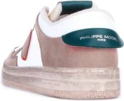 Philippe Model Witte Leren Herensneakers Iconisch Logo Comfortabele Pasvorm Wit Heren