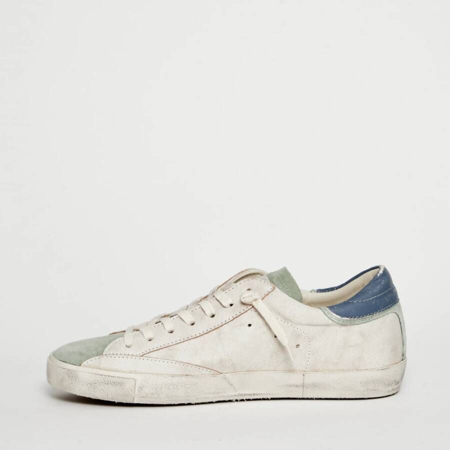 Philippe Model Vintage Mixage Witte Leren Sneakers Wit Heren