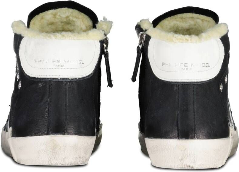 Philippe Model Zwarte High Top Sneakers met Distressed Details Black Heren - Foto 12