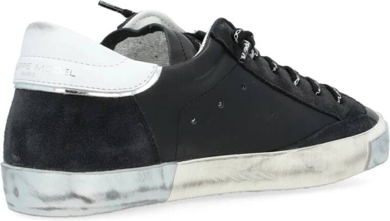 Philippe Model Paris X Sneakers in zwart leer met zilveren detail Zwart Dames