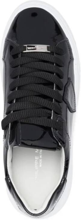 Philippe Model Zwarte Temple Sneakers met Logo Plaque Zwart Dames