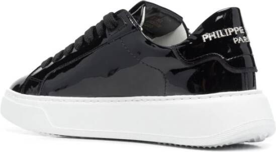 Philippe Model Zwarte Temple Sneakers met Logo Plaque Zwart Dames
