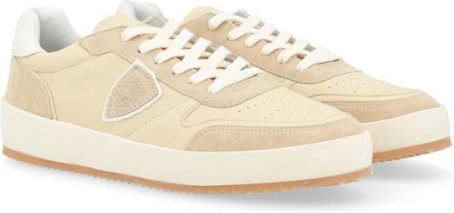 Philippe Model Stijlvolle Lage Top Sneakers Beige Heren