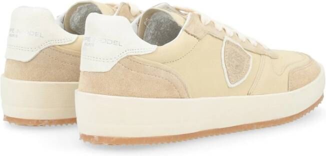 Philippe Model Stijlvolle Lage Top Sneakers Beige Heren