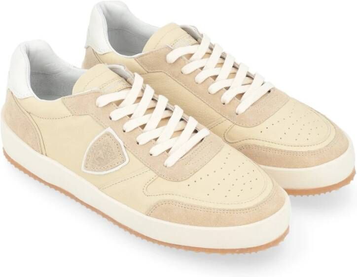 Philippe Model Stijlvolle Lage Top Sneakers Beige Heren
