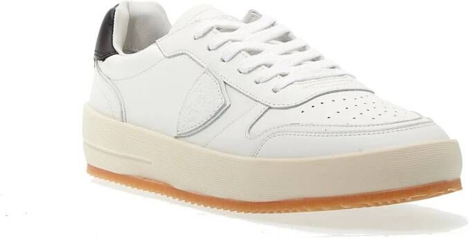 Philippe Model Stijlvolle Zwarte en Witte Sneakers White Heren