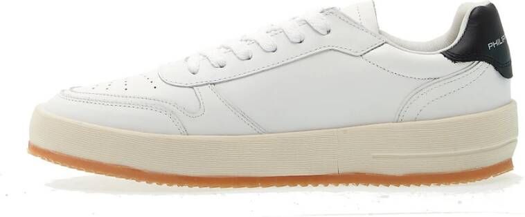 Philippe Model Stijlvolle Zwarte en Witte Sneakers White Heren