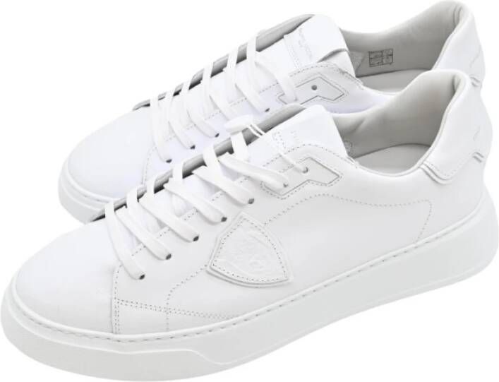 Philippe Model Temple Low Sneakers in wit leer White Heren
