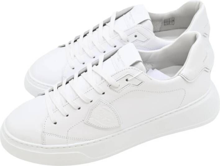 Philippe Model Temple Low Sneakers in wit leer White Heren