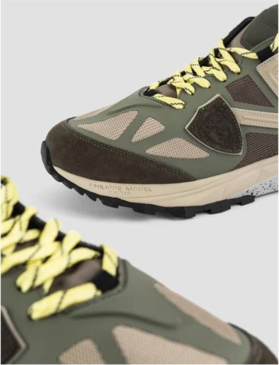 Philippe Model Trail-geïnspireerde groene en beige sneakers Multicolor Heren