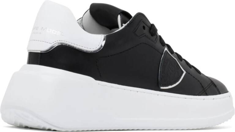 Philippe Model Trendy Leren Sneakers voor Vrouwen Black Dames