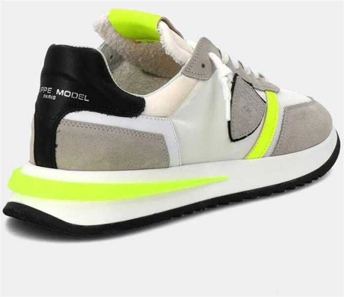 Philippe Model Tropez 2.1 Neon mondiale Sneaker Wit Heren
