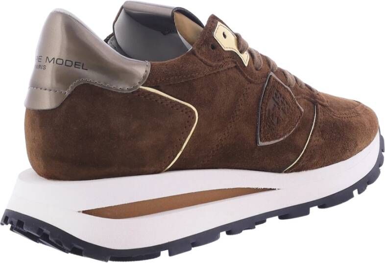 Philippe Model Stijlvolle Tropez Haute Low Sneakers Bruin Dames