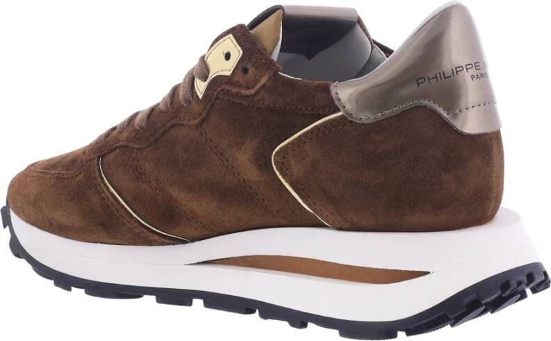 Philippe Model Stijlvolle Tropez Haute Low Sneakers Bruin Dames