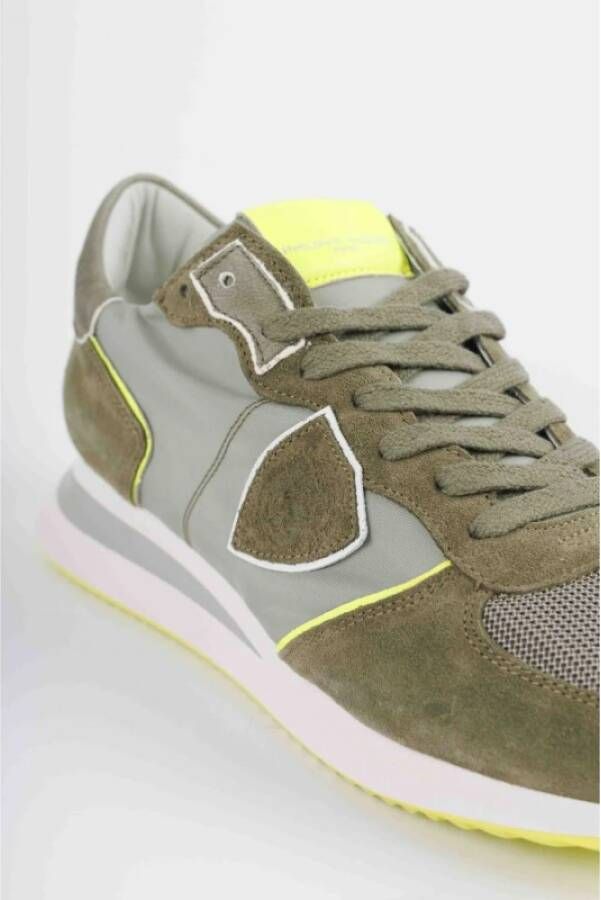 Philippe Model Trpx Khaki en Neon Yellow Sneakers Groen Heren