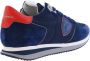 Philippe Model Blauw Rood Nylon Leren Sneakers voor Heren Blue Heren - Thumbnail 8