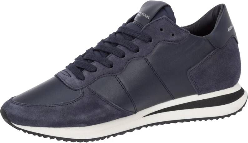 Philippe Model Trendy Leren Veterschoenen Blauw Dames