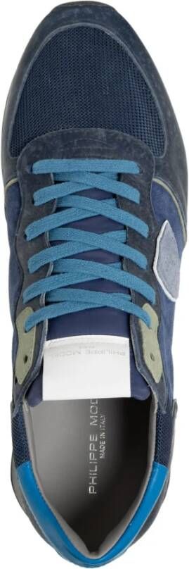 Philippe Model Verweerde Leren Sneakers Blauw Heren