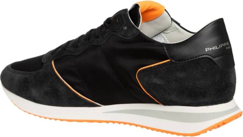 Philippe Model Effen Patroon Leren Sneakers voor Heren Zwart Heren