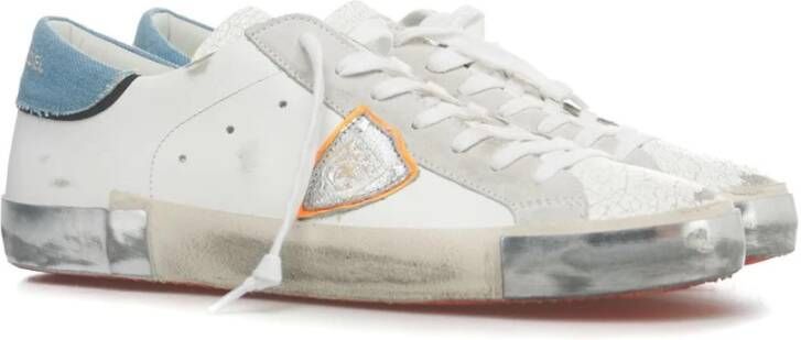 Philippe Model Vernielde Logo Sneakers White Heren