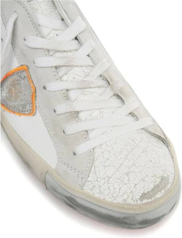 Philippe Model Vernielde Logo Sneakers White Heren