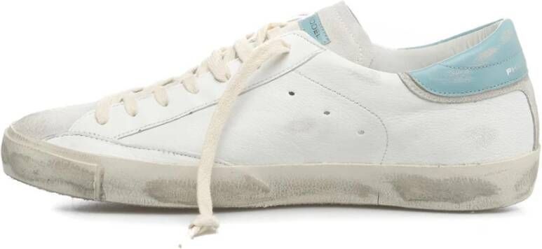 Philippe Model Vernielde Sneakers met Contrasterend Detail White Heren