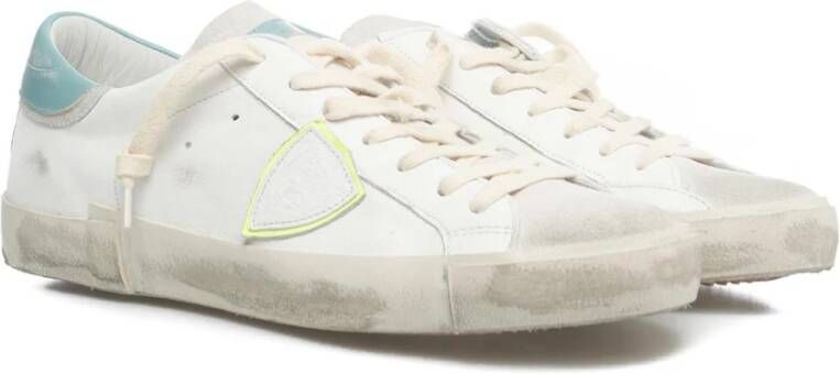 Philippe Model Vernielde Sneakers met Contrasterend Detail White Heren
