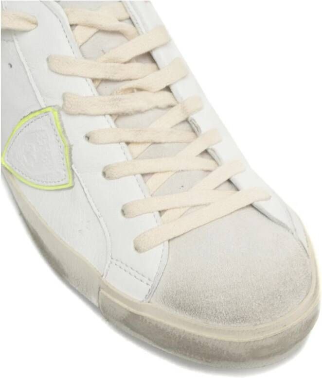 Philippe Model Vernielde Sneakers met Contrasterend Detail White Heren