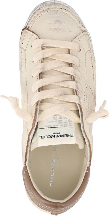 Philippe Model Versleten leren sneakers in boter en modder