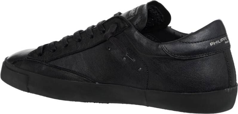 Philippe Model Vetersluiting Effen Sneakers Black Heren