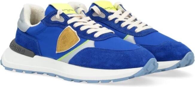 Philippe Model Vintage Blauwe Lage Sneaker Blue Heren