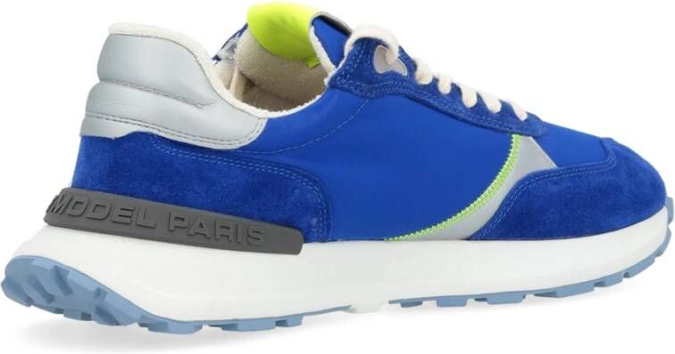 Philippe Model Vintage Blauwe Lage Sneaker Blue Heren