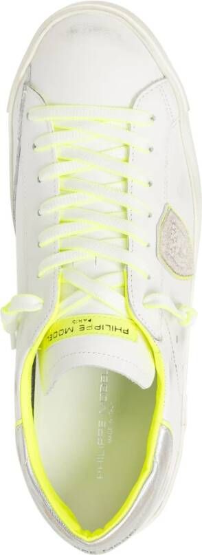 Philippe Model Vintage Distressed Lace-Up Sneakers White Heren
